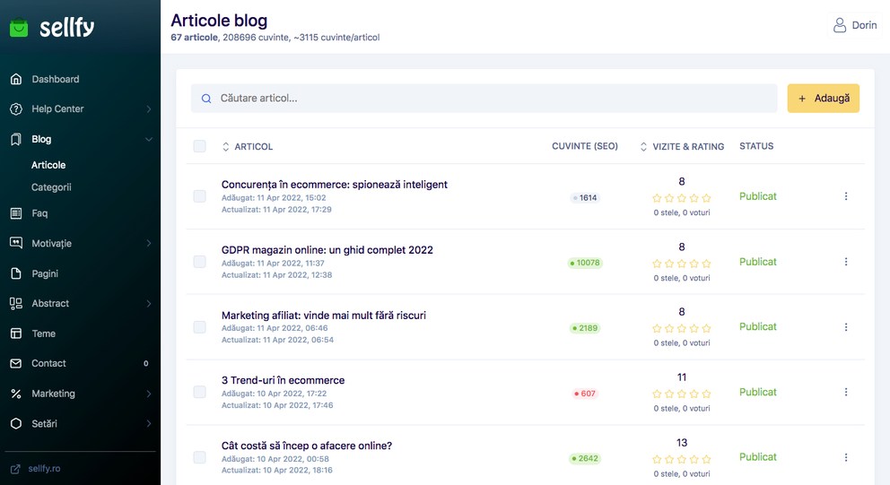 screen admin blog sellfy