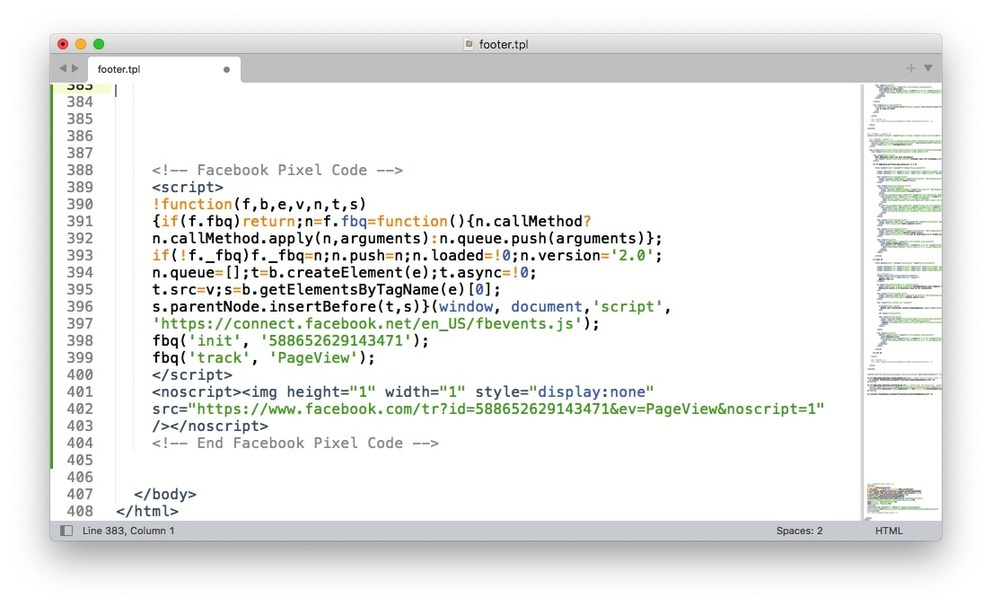 facebook events manager code