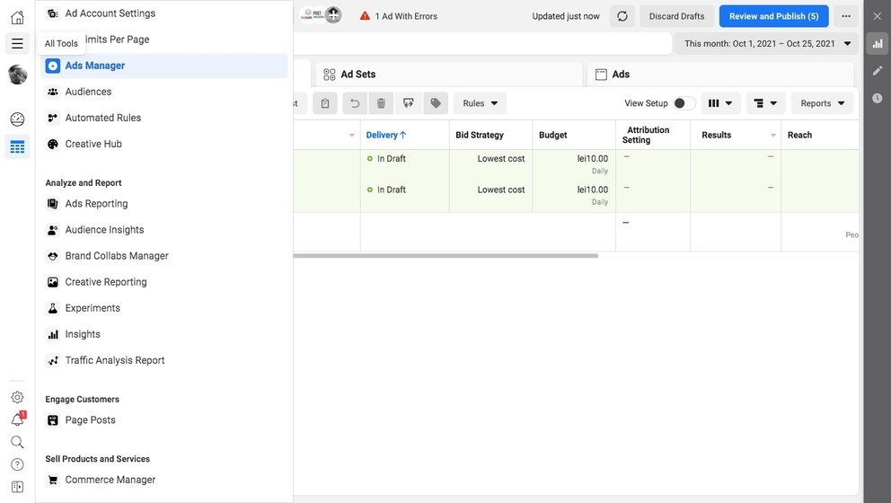 facebook ads manager ecommerce tools