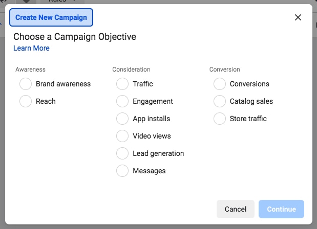 facebook ads manager create